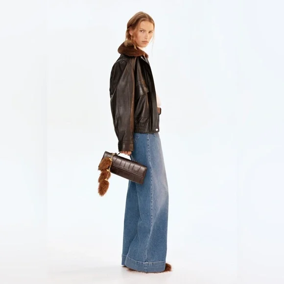 H&M HIGH WAIST WIDE LEG JEANS Size 6 - Picture 2 of 9